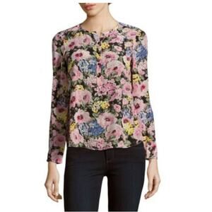 Rebecca Taylor Lavinia Silk Cottagecore Floral Top Blouse Sz 4 Small $275 S1